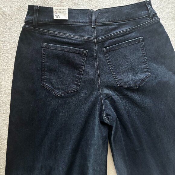 Lane Bryant Tighter Tummy Wide Leg Jeans Size 18 High Rise Dark Wash NWT - Picture 5 of 7